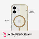Tech21 EvoCrystal for iPhone 16 Compatible with MagSafe - Impact Protection Case 15x Military Standard Tested - in Gold My Outlet Store Ltd.