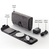 ZAGG mophie 3-in-1 Travel Fast Charger with MagSafe (Gen 1) [15W] for iPhone, Airpod & Apple Watch, Triple Devices Wireless Charging, Travel-Friendly, USB-C Cable, Adapter & Carrying Case, UK (Gray) My Outlet Store Ltd.