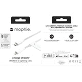 ZAGG mophie Charge Stream Lightning to USB-C Fast Charger and Data Transfer Cable, Enduraflex Silicone, Long-Lasting, Heavy-Duty, 60W, 3m, White My Outlet Store Ltd.
