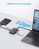 Anker USB C Hub, 332 USB-C Hub (5-in-1, 4K HDMI) with 100W Power Delivery, 4K@30Hz HDMI Display, 5Gbps USB-C and USB-A Data Ports for MacBook, iPad, Lenovo, Dell, HP Laptops, and More (Black) My Outlet Store Ltd.