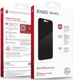 ZAGG InvisibleShield Glass Elite Privacy Screen Protector for iPhone 14 Pro, Shockproof, Scratch Resistant, Organic, Anti-Microbial, (Clear) My Outlet Store Ltd.