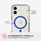 Tech21 EvoCrystal for iPhone 16 Compatible with MagSafe - Impact Protection Case 15x Military Standard Tested - in Blue My Outlet Store Ltd.