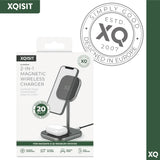 XQISIT Charging Station 2-in-1 Magnetic Charging Station for Wireless Charging, Magsafe Compatible for Many iPhone, Samsung, Google Pixel and Huawei Models, Aluminium, 20 Watt My Outlet Store Ltd.