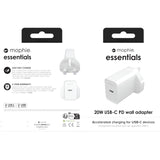 ZAGG mophie Essentials 20W 1-Port USB-C Fast Charger, Power Delivery PD UK Wall Adapter for iPhone, Samsung, iPad, MacBook and More - Optimized for MagSafe, Compact Design (White) My Outlet Store Ltd.