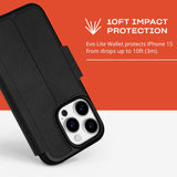 Tech21 EvoLite Wallet for iPhone 15 Pro - Impact Protection Case - 3 card slots - Black My Outlet Store Ltd.