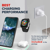 CANYON 3 in 1 Wireless Charging Station Apple Phone Watch and Airpods Charger Compatible with Apple Watch Airpods iPhone Wireless Charger for Qi Devices Adapter 18W Touch Control Backlight White My Outlet Store Ltd.
