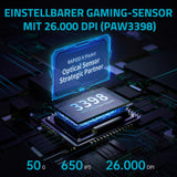 Rapoo V20PRO Wireless 2.4GHz High-Performance Gaming Mouse with 26000 DPI Optical Sensor, 50G Acceleration, 650 IPS, Up to 160h Battery Life, PC/Mac - Black My Outlet Store Ltd.