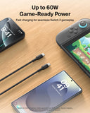 Belkin Gaming USB-C to USB-C Cable 60W (6.6ft), Braided Type C Charger Fast Charging for Nintendo Switch 2, iPhone 16, iPhone 15, iPad, MacBook Air, Chromebook, Samsung Galaxy S25 Ultra, etc. - Black My Outlet Store Ltd.
