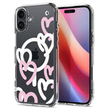 Spigen Ultra Hybrid MagFit Case for iPhone 16, Compatible with MagSafe Accessories - Hearts White Pink My Outlet Store Ltd.