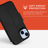 Tech21 EvoLite Wallet for iPhone 15 - Impact Protection Case - 3 card slots - Black My Outlet Store Ltd.