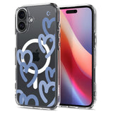 Spigen Ultra Hybrid MagFit Case for iPhone 16, Compatible with MagSafe Accessories - Hearts Denim My Outlet Store Ltd.
