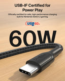 Belkin Gaming USB-C to USB-C Cable 60W (6.6ft), Braided Type C Charger Fast Charging for Nintendo Switch 2, iPhone 16, iPhone 15, iPad, MacBook Air, Chromebook, Samsung Galaxy S25 Ultra, etc. - Black My Outlet Store Ltd.