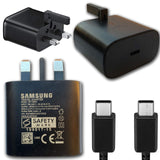 Genuine Samsung Super Fast Charging Adaptive UK Wall Plug & Type C to Type C Data Sync Cable/Lead for Galaxy Note 10,S10,S10+ (Black Charger & Lead) My Outlet Store Ltd.