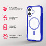 Tech21 EvoPro for iPhone 16 Compatible with MagSafe - Impact Protection Case 21x Military Standard Tested - in Clear/Blue My Outlet Store Ltd.