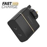OtterBox Dual Port UK Wall Charger 50W, USB-C PD 30W GaN + USB-C PD 20W, Fast Charger for Smartphone and Tablet, Drop Tested, Rugged, Ultra Durable, Black My Outlet Store Ltd.