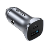 Genuine UGREEN 24W USB C Car Charger PD 20W & QC3.0 Dual Ports Space Grey My Outlet Store