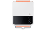 Samsung Silicone Cover with Strap for Galaxy Z Flip4 - White/Orange My Outlet Store