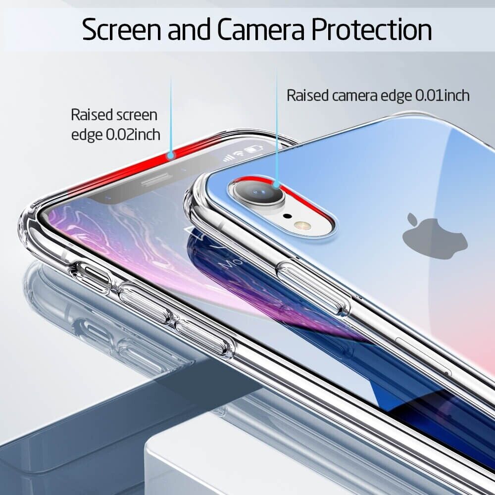 ESR iPhone XR Mimic Stylish Tempered Glass Case Red/Blue 9H Back Cover Case My Outlet Store