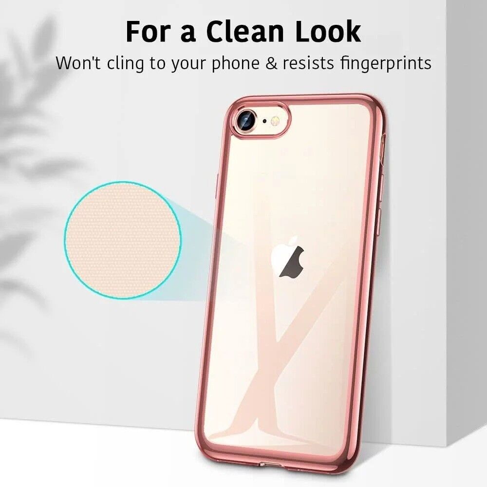 ESR iPhone 2022/2020/8/7 Slim Thin Light Clear Phone Back Case - Rose Gold My Outlet Store