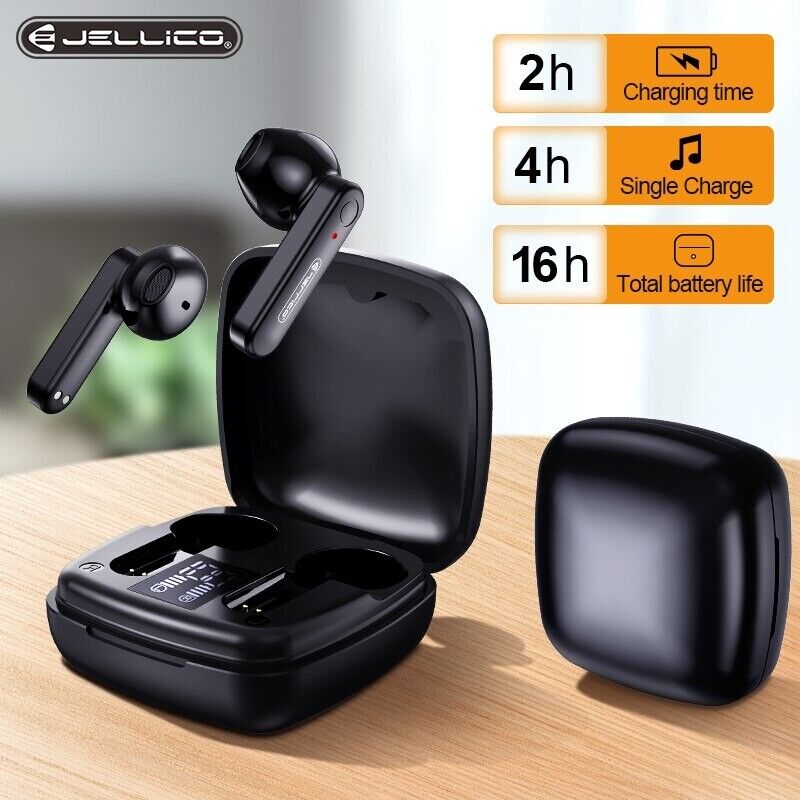 Jellico TWS9 Bluetooth V5.0 Wireless Headset IPX5/Smart Touch/Magnetic Black My Outlet Store