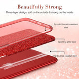 ESR iPhone SE 2022/2020/8/7 Makeup Glittery Sparkle Slim Back Case Cover Red My Outlet Store