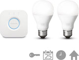 Philips Hue Starter Kit E27 / Bridge + 2 Smart Bulbs / Warm White / Alexa Google My Outlet Store