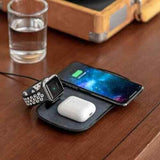 mophie 3-in-1 Wireless Qi Charging Pad 7.5W For iPhone AirPods Watch - BLACK My Outlet Store