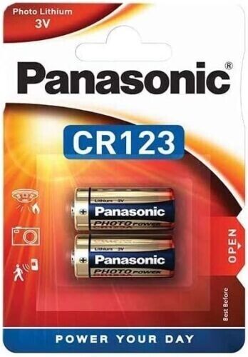 2X Panasonic 123 CR123A CR123A CR123AL 3V Photo Lithium Battery My Outlet Store