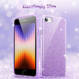 ESR iPhone SE 2022/2020/8/7 Makeup Glittery Sparkle Slim Back Case Cover Purple My Outlet Store