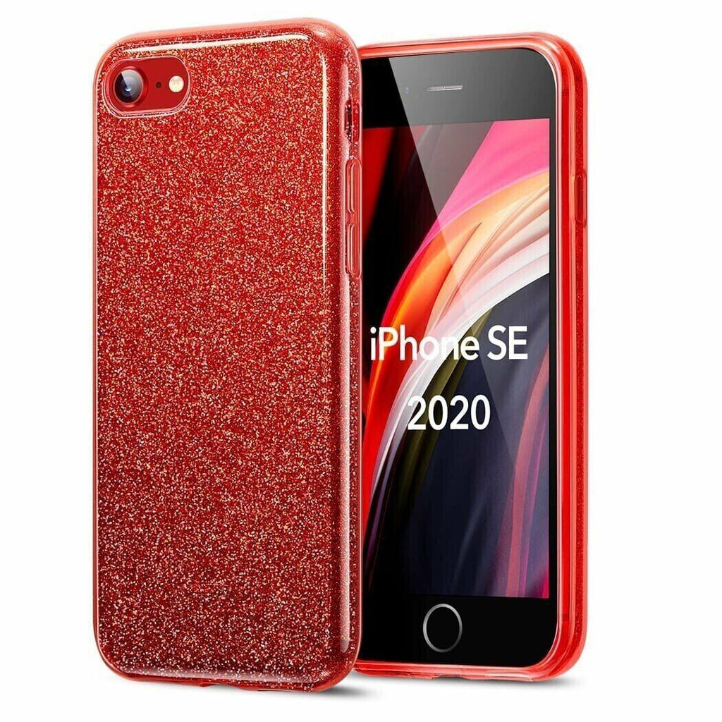 ESR iPhone SE 2022/2020/8/7 Makeup Glittery Sparkle Slim Back Case Cover Red My Outlet Store