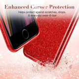 ESR iPhone SE 2022/2020/8/7 Makeup Glittery Sparkle Slim Back Case Cover Red My Outlet Store