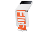 Samsung Silicone Cover with Strap for Galaxy Z Flip4 - White/Orange My Outlet Store