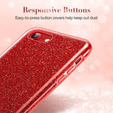 ESR iPhone SE 2022/2020/8/7 Makeup Glittery Sparkle Slim Back Case Cover Red My Outlet Store