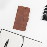 Smart Velvet Magnetic Card Slot Folio Wallet Case for iPhone 14 Pro Max Brown My Outlet Store