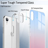 ESR iPhone XR Mimic Stylish Tempered Glass Case Red/Blue 9H Back Cover Case My Outlet Store