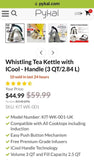 Whistling Kettle Stainless Steel 3L Coffee Stove Top Gas Electric Induction Hobs My Outlet Store