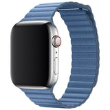 Official Apple Watch 42/44/45 mm Cornflower Leather Loop - Medium - RRP £99 My Outlet Store