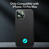 ESR iPhone 13 Pro Max Metro Real Genuine Leather Case Cover with MagSafe Black My Outlet Store