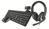 Trust Qoby 4-in-1 Home Office - Wireless Keyboard & Mouse + Headset + HD Webcam My Outlet Store