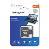 Integral 256GB UHS-1 U3 CL10 V30 100MB/s 4K Video MicroSDXC Memory Card My Outlet Store