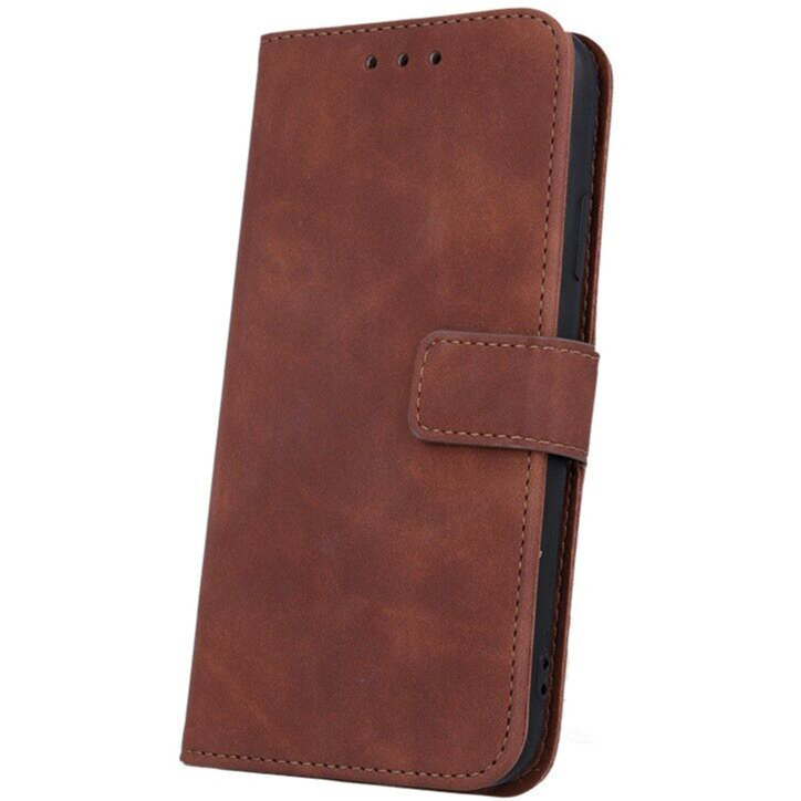 Smart Velvet Magnetic Card Slot Folio Wallet Case for iPhone 14 Pro Max Brown My Outlet Store