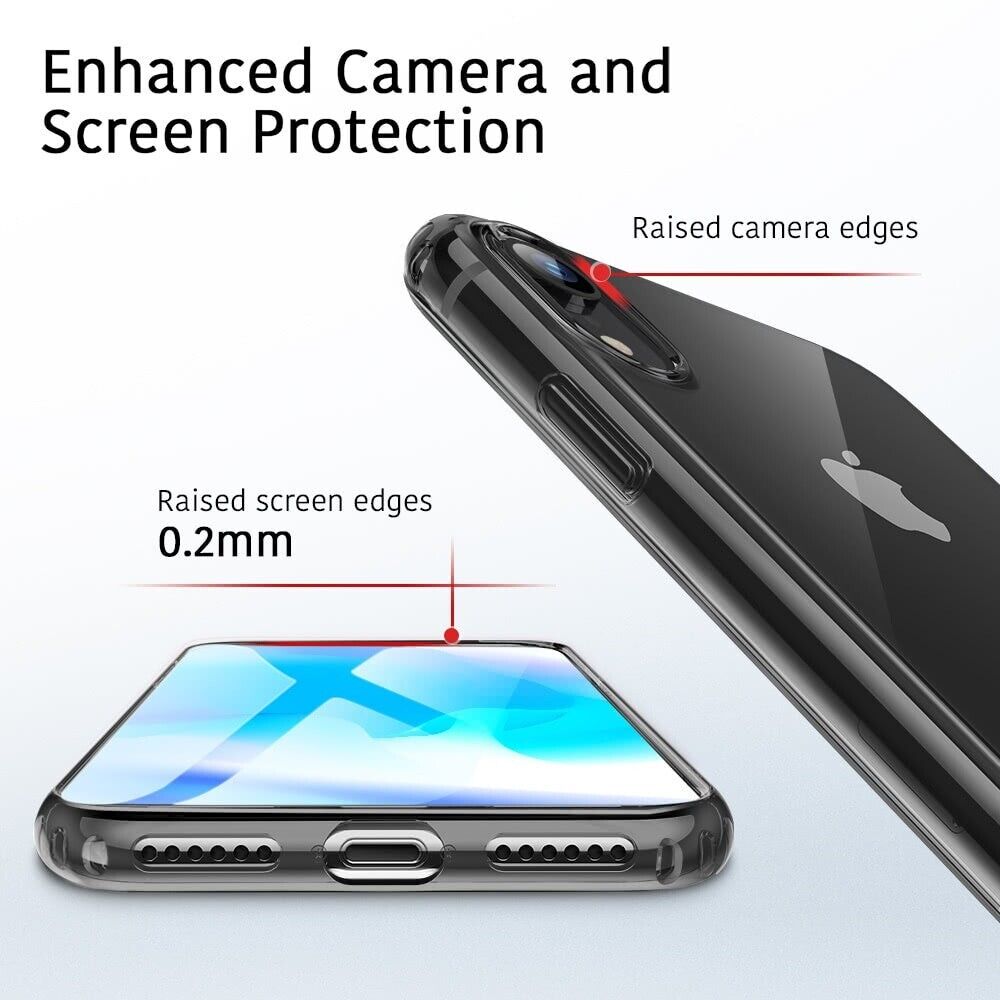 ESR iPhone XR Case Essential Series Soft TPU Gel Back Cover - Clear/Black My Outlet Store