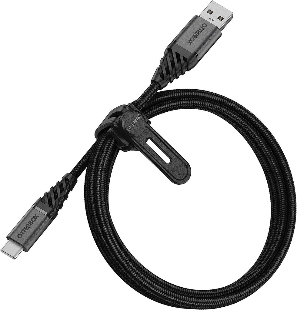 OtterBox Premium Reinforced Braided Durable Tough USB-A to USB-C Cable 1m Black My Outlet Store