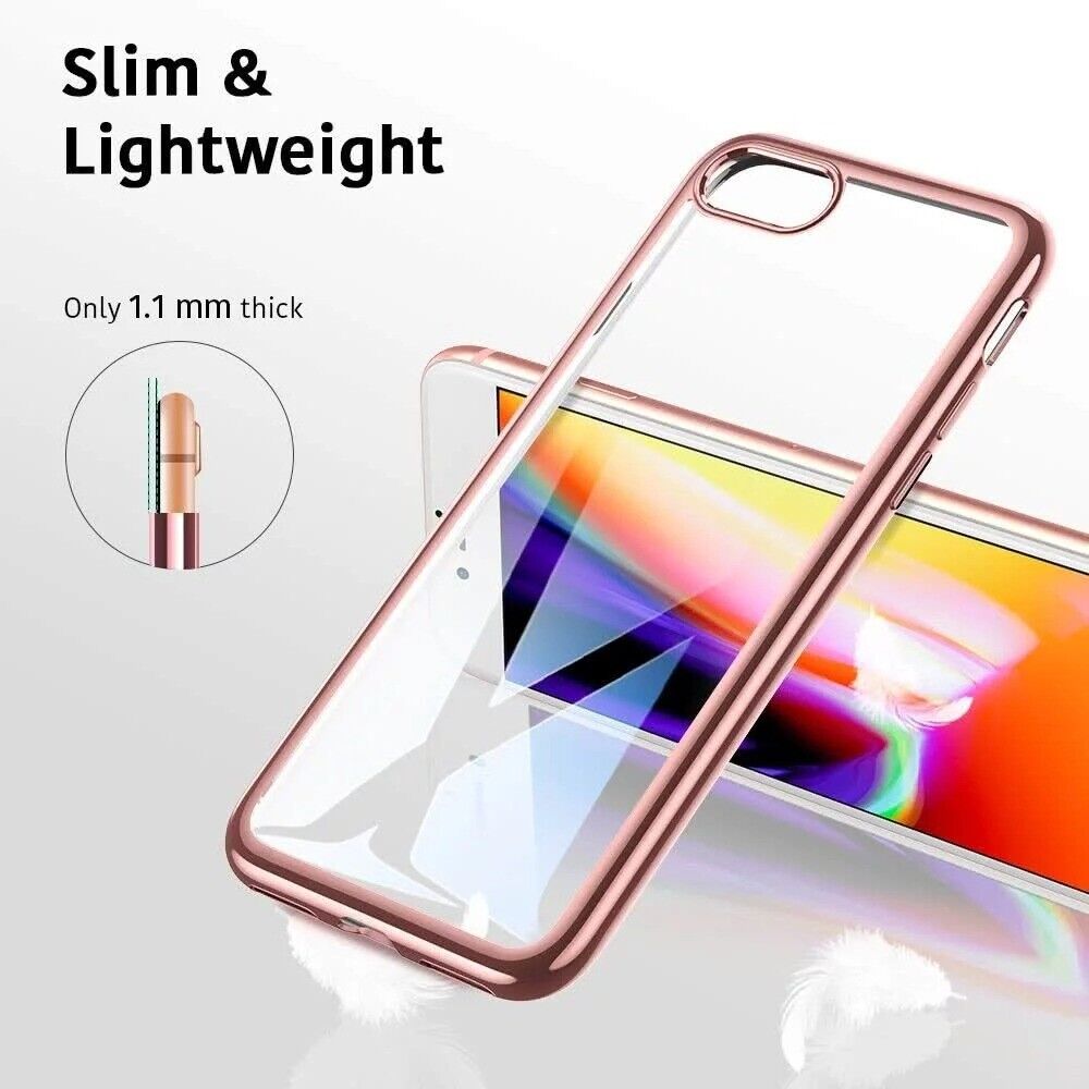 ESR iPhone 2022/2020/8/7 Slim Thin Light Clear Phone Back Case - Rose Gold My Outlet Store
