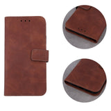 Smart Velvet Magnetic Card Slot Folio Wallet Case for Apple iPhone 14 Plus Brown My Outlet Store