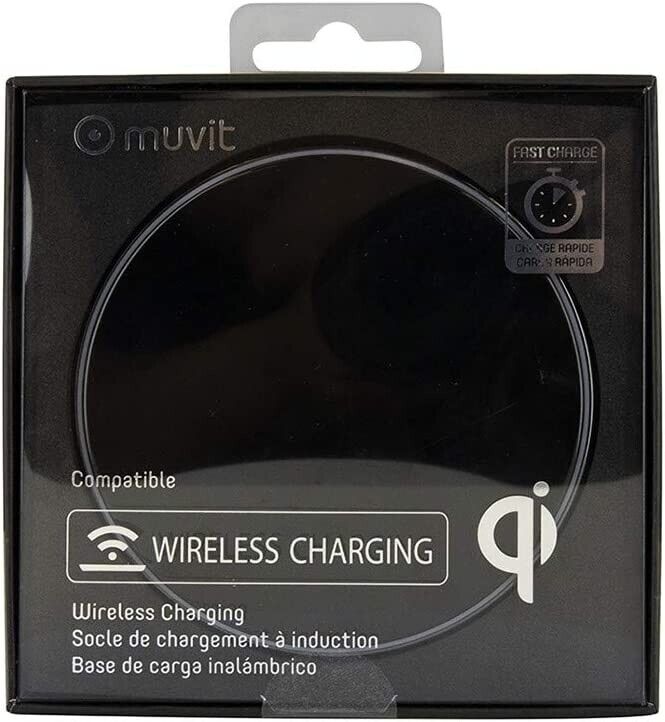 Muvit Qi Wireless Desktop Fast Charger 5/7.5/10/15w One Size - Black My Outlet Store