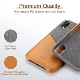 ESR iPhone XR Premium Card Slot Fabric PU Leather Slim Case Cover Grey/Brown My Outlet Store