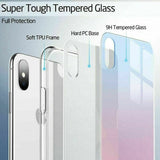 ESR iPhone XR Mimic Stylish Tempered Glass Case Purple/Blue 9H Back Cover Case My Outlet Store