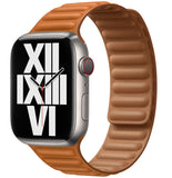 Apple Leather Link Watch Strap 40mm 41mm 38mm M/L - Saddle Brown My Outlet Store