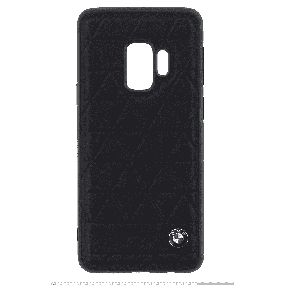 BMW Hexagon Real Leather / Silicone Hard Case Black/Navy for Samsung Galaxy S9 My Outlet Store